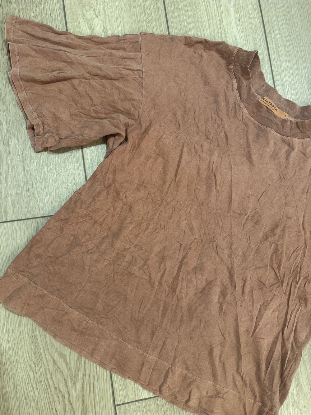Stateside Sz S Flare Sleeve T-Shirt Brown Trendy Unique